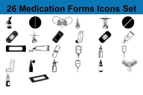 26 Medication Forms Icons Set for Clearer Healthcare Communication