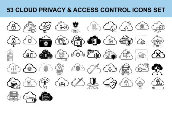 53 Cloud Privacy and Access Control Icons for Modern Security Design