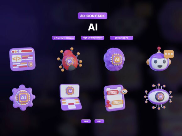 Artificial Intelligence 3D Icon Pack: A Practical Design Asset for Modern Tech Visuals