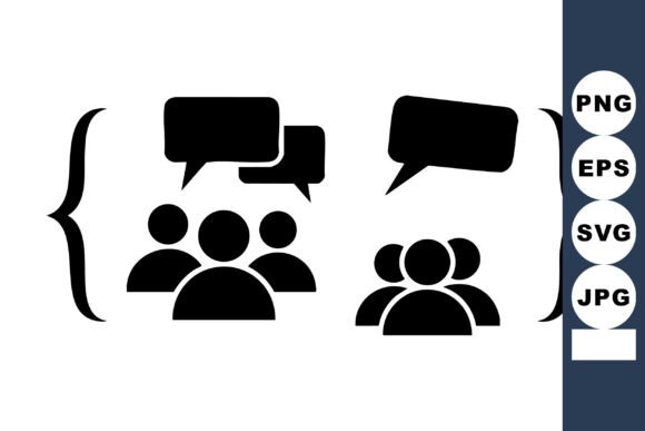 Discussion Groups Icon Minimal: A Versatile Visual for Teamwork and Dialogue