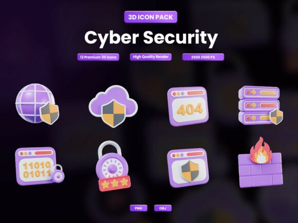 Elevate Security UX with a Cyber Security 3D Icon Pack