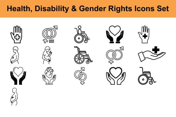 Health, Disability Gender Rights Icons: A Practical Evaluation for Inclusive Design