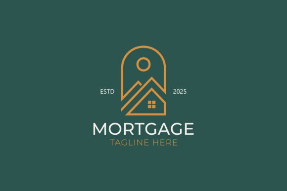 House Roof and Window Logo for Mortgage Branding