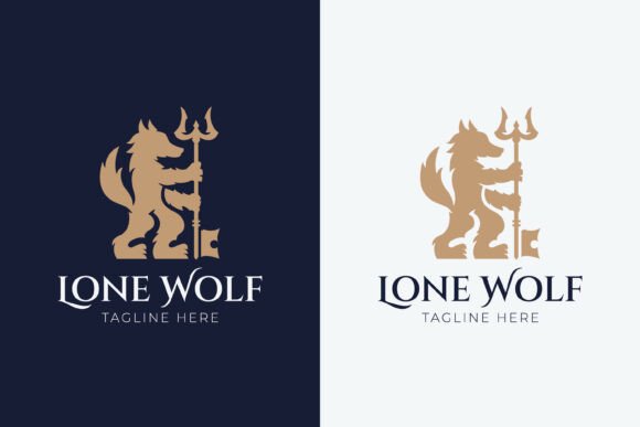 Lone Wolf Logo Letter W Key Trident
