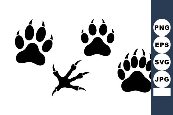 Minimal Bear Paw and Bird Track Icons for Practical Design Work