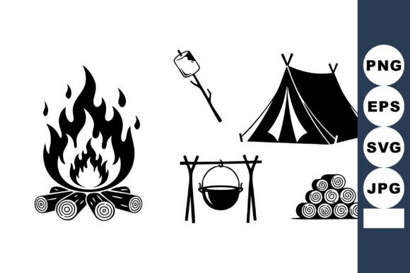 Minimal Camping Icon Set: A Practical Choice for Outdoor-Themed Design Projects