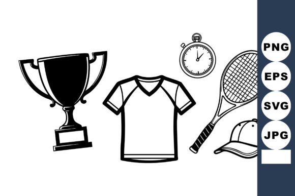 Minimalist Tennis Gear Line Art: A Versatile Visual Tool for Modern Sports Communication