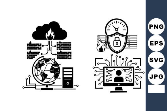 Monochrome Cybersecurity Icons for Real Projects