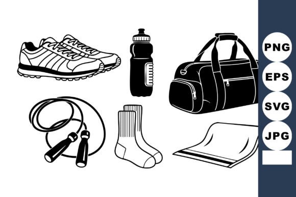 Monochrome Fitness Gear Icon Set: A Strategic Resource for Clear Communication and Consistent Branding