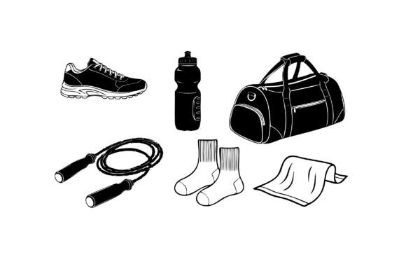 Monochrome Gym Essentials Vector Set: A Practical Fitness Icon Collection for Digital Projects