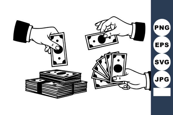 Monochrome Hands Exchanging Money