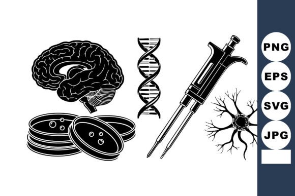 Monochrome Neuroscience Icons
