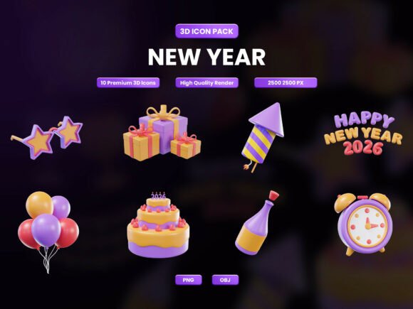 New Year 2026 Celebration 3D Icon Pack: A Strategic Asset for Seasonal Branding and Digital Communication