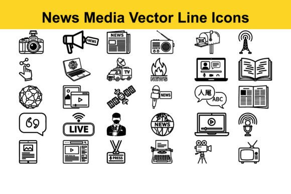 News Media Vector Line Icons: A Practical Look at the 30-Professional Icon Set