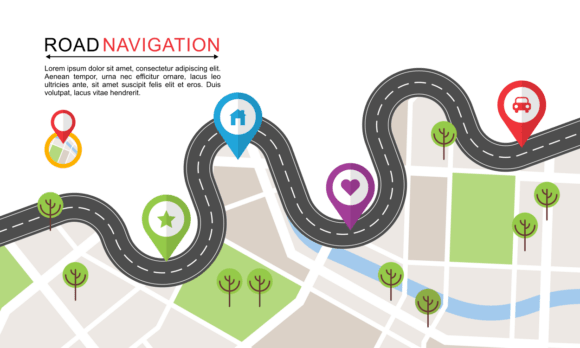 Road Navigation Map Illustration
