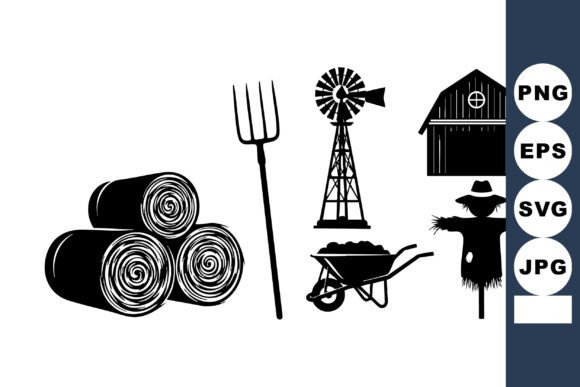 The Monochrome Farm Icon Set: A Versatile Visual Resource for Agriculture-Themed Projects
